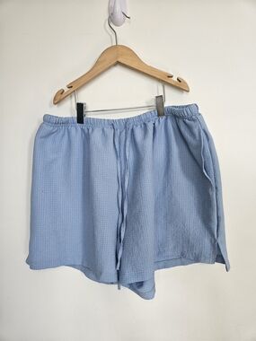 5/35$ 🔥Light Blue Waffle Knit Drawstring Shorts